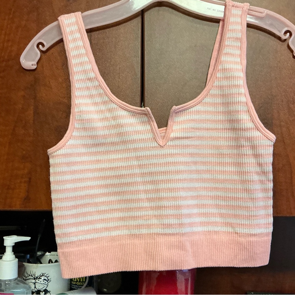 Pink and White Striped Zenana Brami